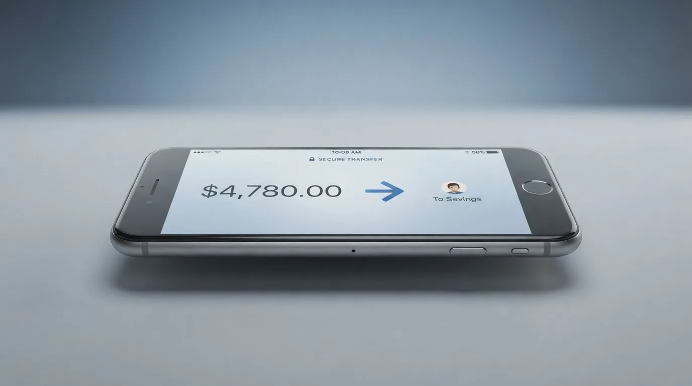 A phone showing a stablecoin transfer screen