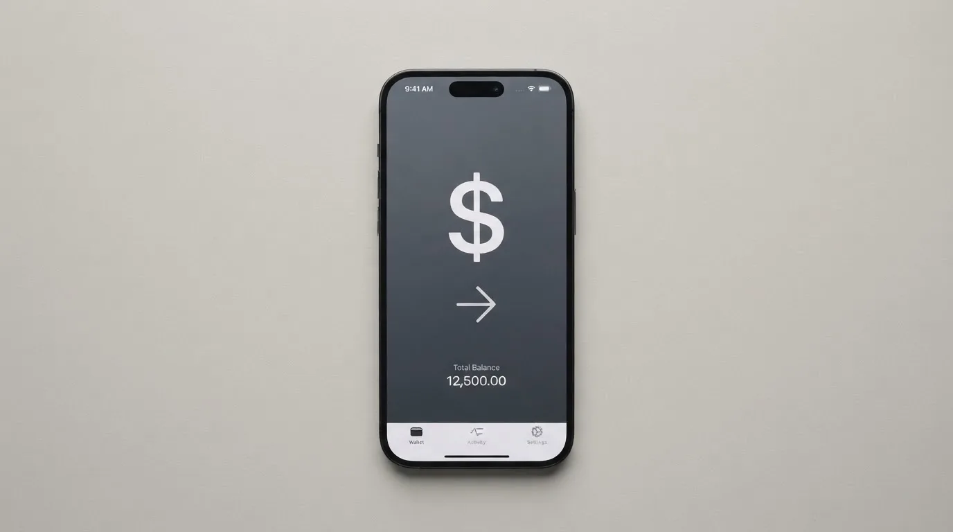 A phone showing a stablecoin transfer screen