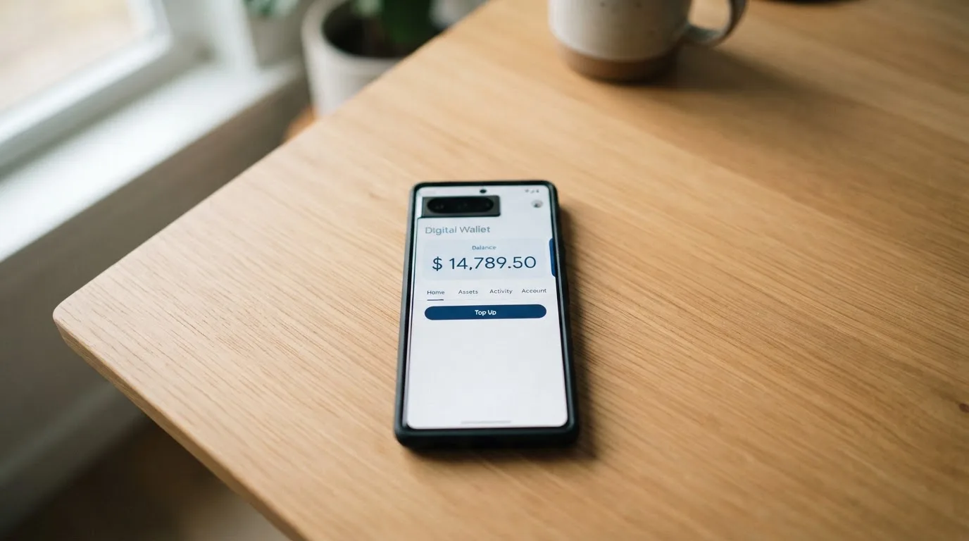 A phone showing a stablecoin transfer screen