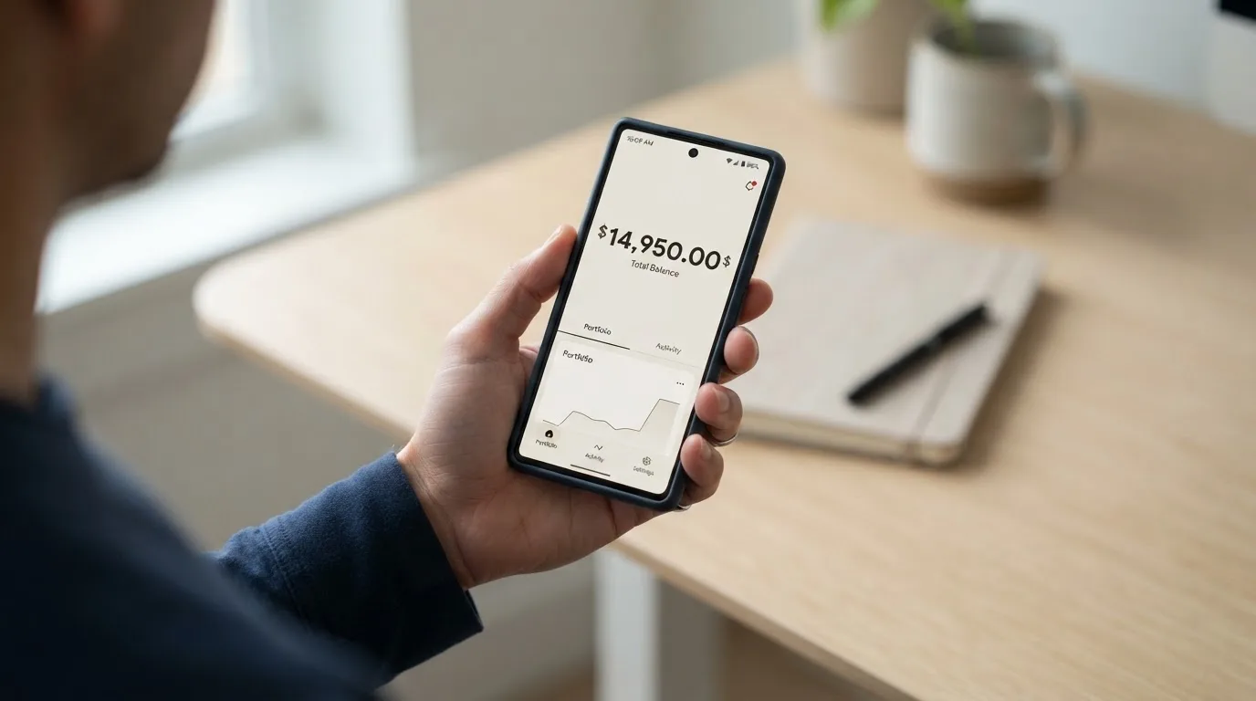 A phone showing a stablecoin transfer screen