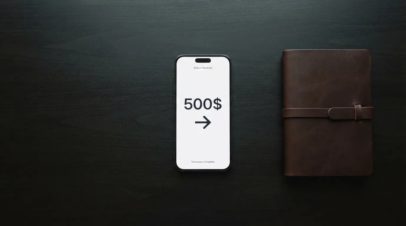 A phone showing a stablecoin transfer screen