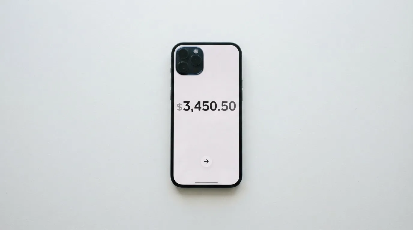A phone showing a stablecoin transfer screen