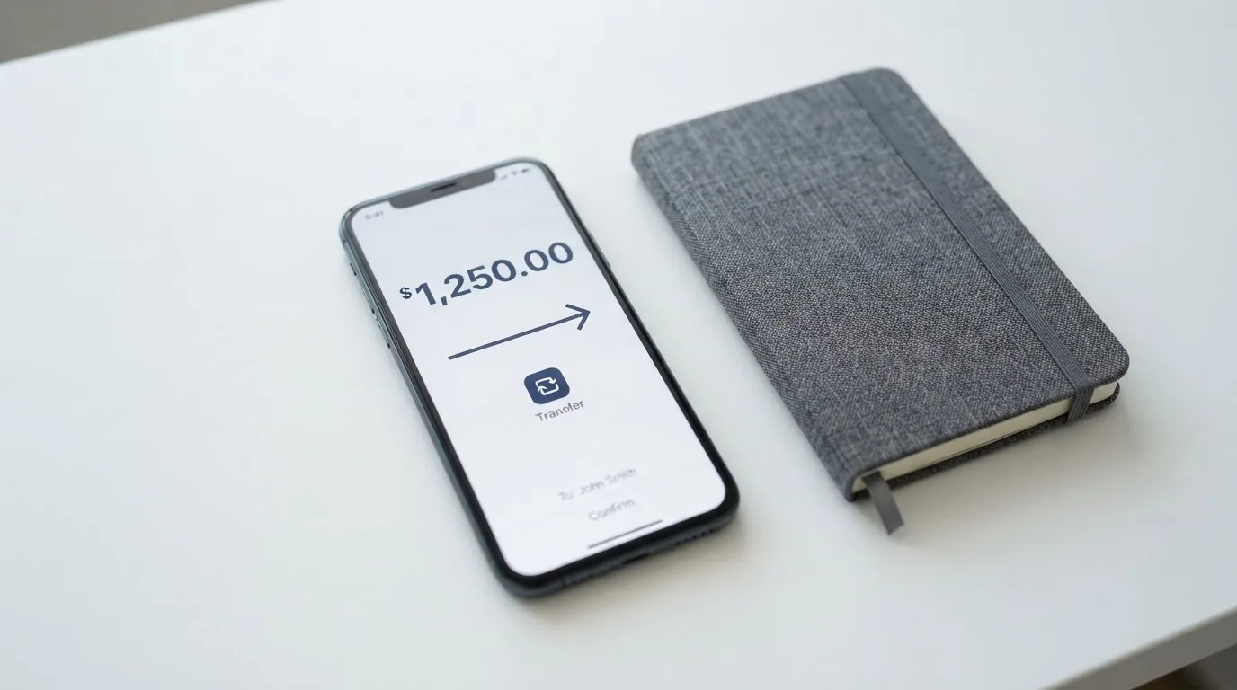 A phone showing a stablecoin transfer screen