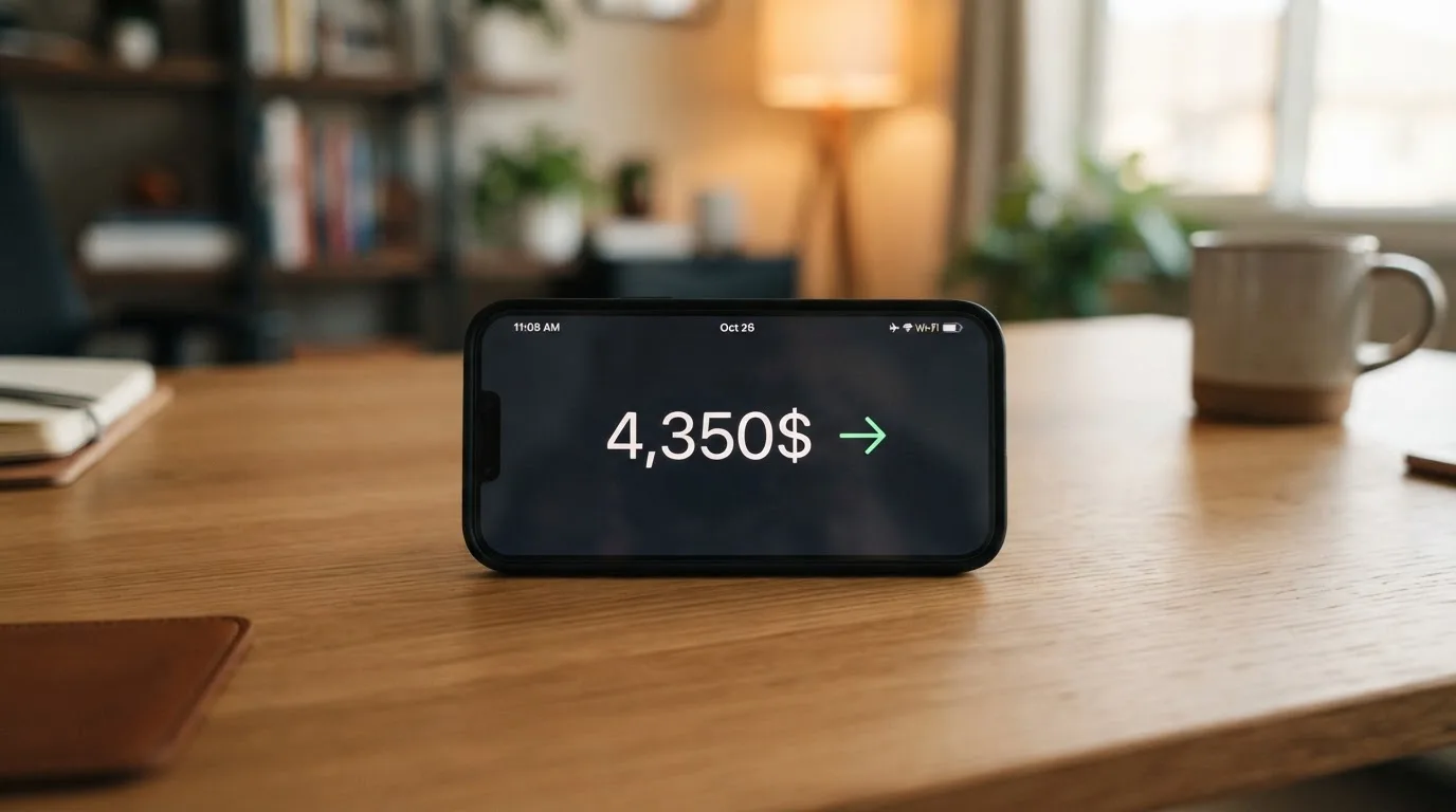 A phone showing a stablecoin transfer screen